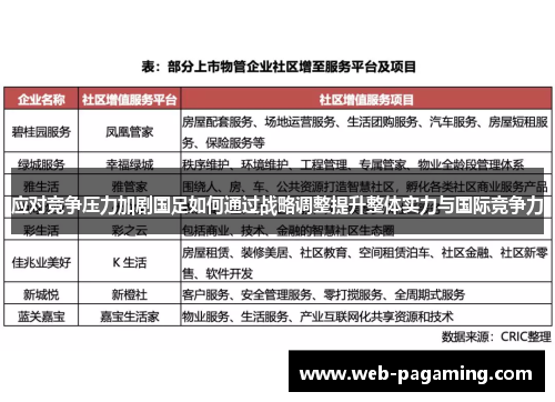 应对竞争压力加剧国足如何通过战略调整提升整体实力与国际竞争力