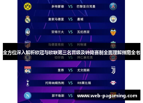 全方位深入解析欧冠与欧联第三名晋级及转降赛制全面理解指南全书 全方位深入解析欧冠与欧联第三名晋级及转降赛制全面理解指南全书